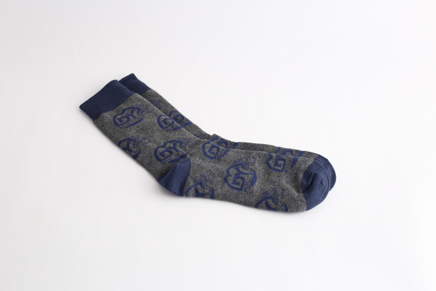 MDY Socks Gray And Blue Logo