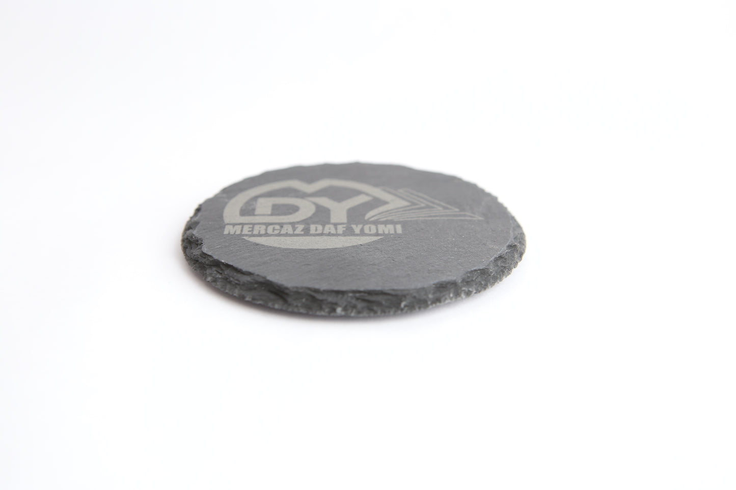 Round Stone Coaster with log