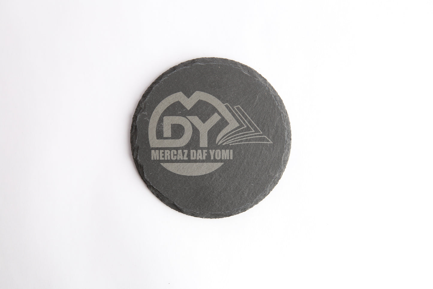 Round Stone Coaster with log