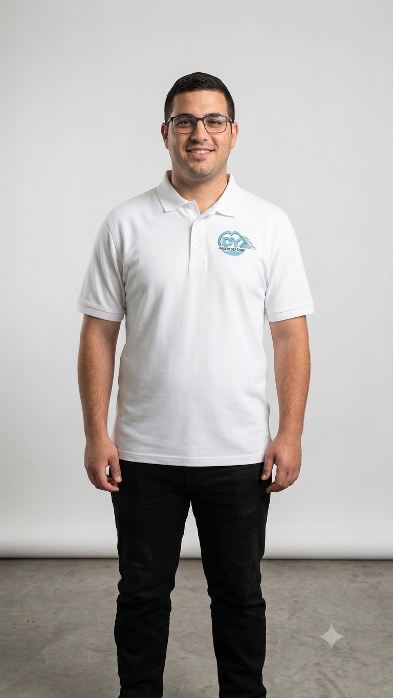 Mdy embroidered Silk Touch Polo (White)
